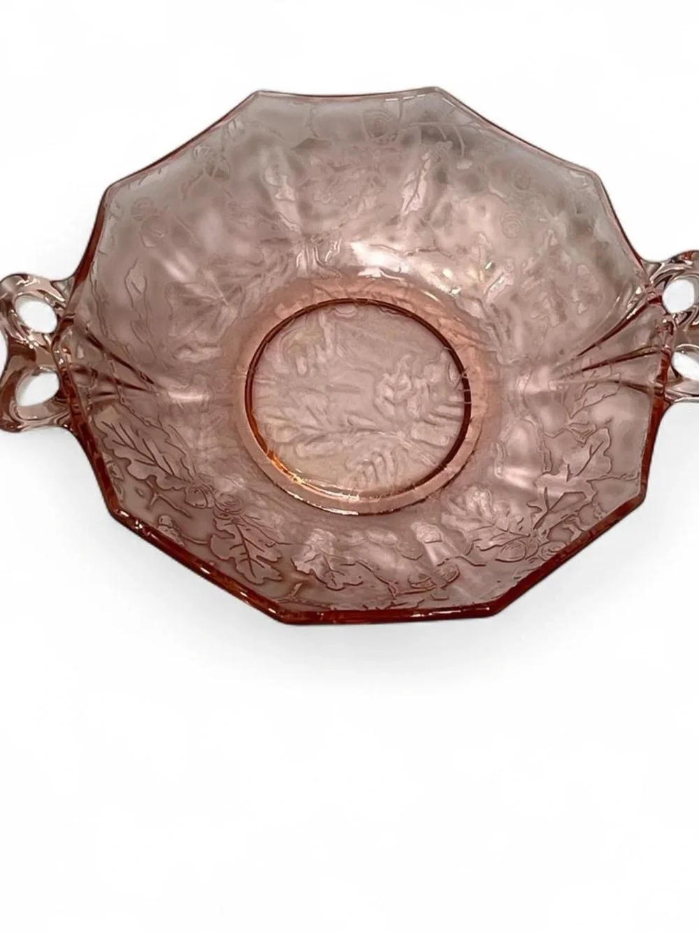 Jeannette Glass CHERRY BLOSSOM serving bowl Pink Depression Glass